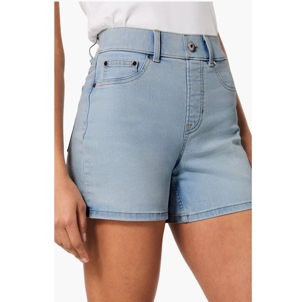 SPANX Pull On High Waist Denim Shorts 5" Womens Large Turner Wash 21434R